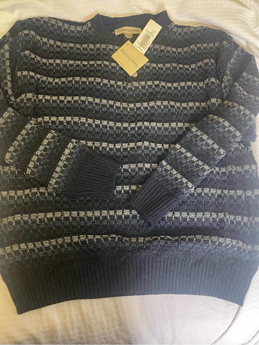 Munsingwear Men's Navy & Gray Crewneck Sweater
